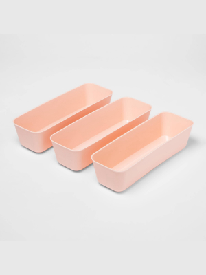 3pk Long Storage Trays Feather Peach - Room Essentials™