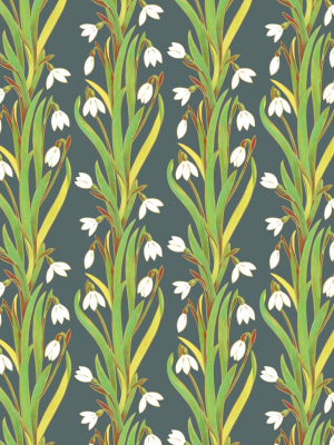 Snow Drop Wallpaper In Green Beret From The Wallpaper Republic Collection By Milton & King