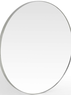 Bellvue Large Round Mirror, Shiny Steel