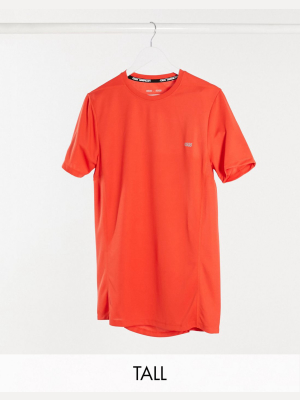 Asos 4505 Tall Icon Training T-shirt With Quick Dry In Red