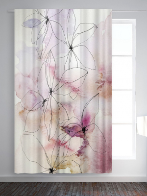 Americanflat Whisper Petals Ii By Hope Bainbridge Blackout Rod Pocket Single Curtain Panel 50x84