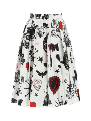 Alexander Mcqueen Papercut-printed High Waist Skirt