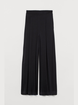 Wide-cut Side-slit Pants