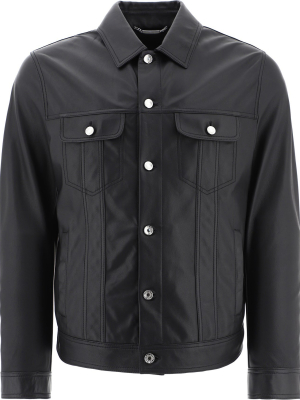 Dolce & Gabbana Buttoned Leather Jacket