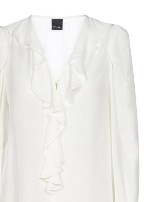 Pinko Ruffled V-neck Blouse