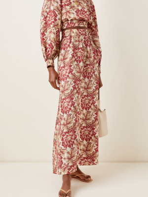 Valetta Floral-print Silk Maxi Skirt