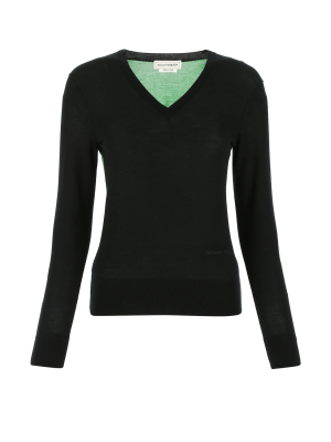 Alexander Mcqueen Colour-block V-neck Sweater