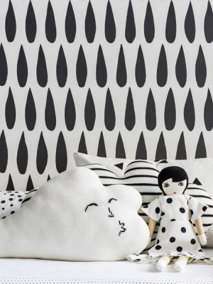 Drops Wallpaper In Charcoal By Marley + Malek Kids