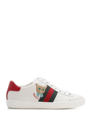 Gucci Ace Cat Embroidered Sneakers