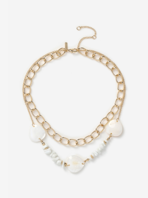 **chipping Shell Multirow Necklace