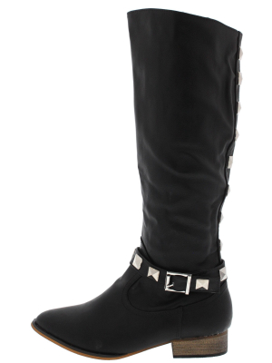 Dalton2 Black Studded Riding Boot