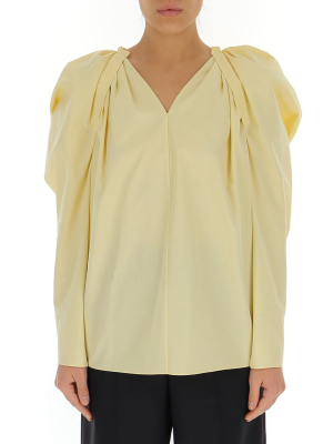 Givenchy Puff Sleeve V-neck Blouse