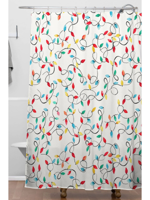 Ninola Design Christmas Lights Shower Curtain - Deny Designs