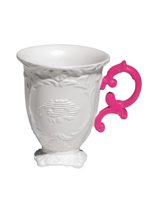 I-mug Porcelain Mug W/ Fuschia Handle