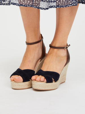 Nadia Platform Wedge | Navy