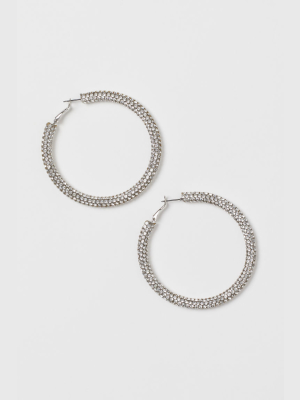 Rhinestone Hoop Earrings