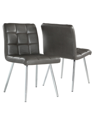 Set Of 2 Metal Dining Chair - Gray - Everyroom