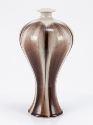 Coffee Reaction Glazed Plum Vase