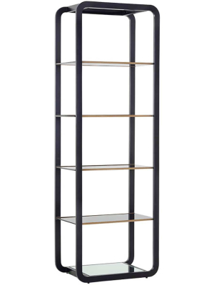 Ambretta Small Bookcase, Black