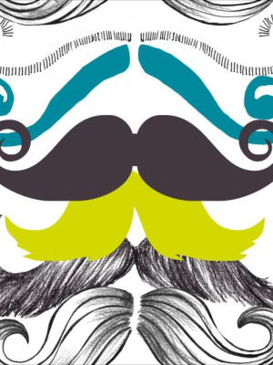 Different Mustaches Wallpaper In Black And Multi From The Eclectic Collection By Mind The Gap