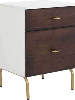 Gemma 2 Drawer Nightstand Walnut/white