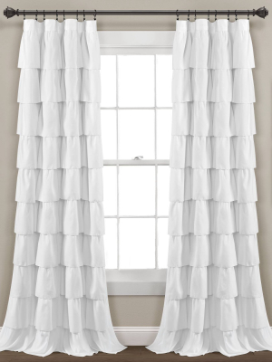 50"x84" Ruffle Light Filtering Window Curtain Panels - Lush Décor