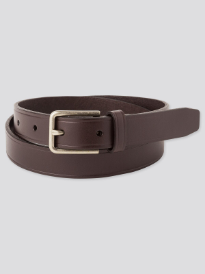 Men Italian Leather Narrow Belt