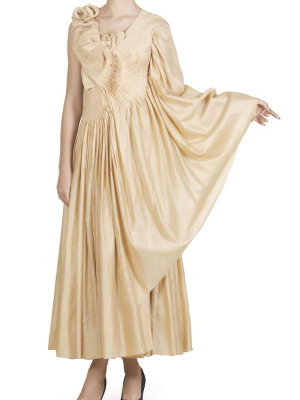 Pleated Drape Gown