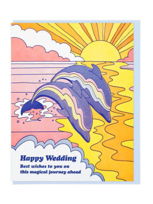 Happy Wedding Dolphins Card