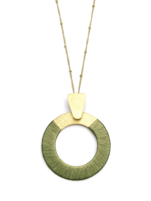 Kaia Necklace - Olive Disc