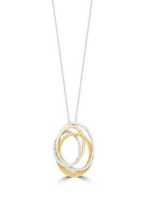 Effy Canare 14k 2-tone Gold Yellow And White Diamond Pendant, 0.45 Tcw