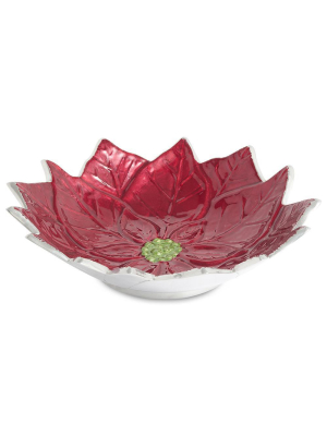 Julia Knight Poinsettia 9" Bowl In Pomegranate