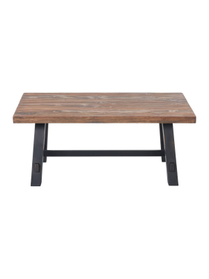 42" Odin Solid Wood Coffee Table Black - Alaterre Furniture