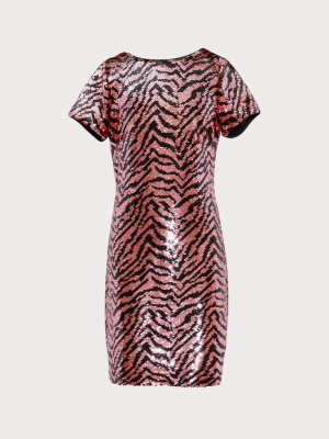 Mini Bea Zebra Sequin Dress