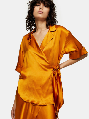 **orange Wrap Blouse By Topshop Boutique