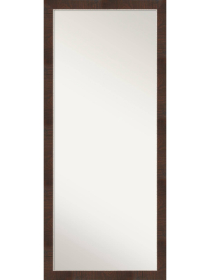 28" X 64" Wildwood Framed Full Length Floor/leaner Mirror Brown - Amanti Art