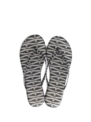 Metallic Monogram Flip Flops