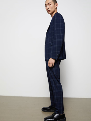 Plaid Textured Suit Pants