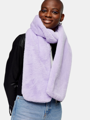 Lilac Faux Fur Scarf