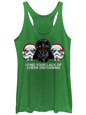 Women's Star Wars Christmas Empire Lack Of Cheer Disturbing Racerback Tank Top