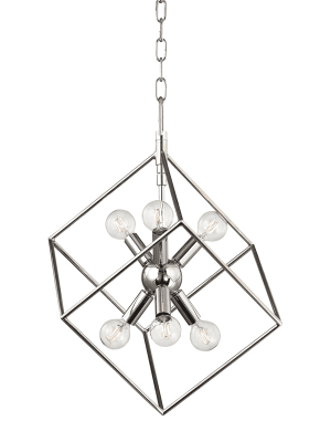 Roundout 6 Light Pendant Polished Nickel