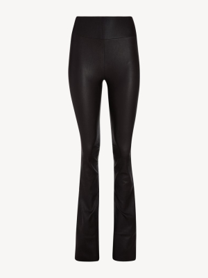 Black Leather Micro Flare Legging