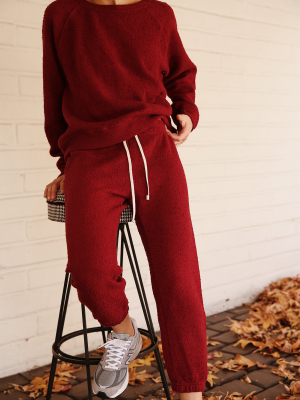 Vintage Sweatpant In Bordeaux Bouclé