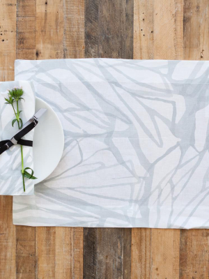 Melita Aqua Printed Linen Table Runner