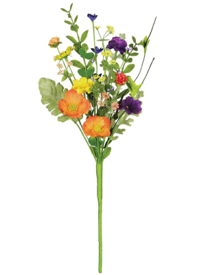 Sullivans Artificial Wildflower Pick 19"h Orange & Purple Flowers