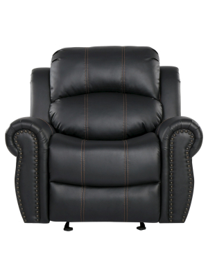 Charlie Faux Leather Glider Recliner Club Chair - Christopher Knight Home
