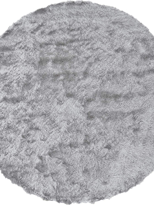 Feizy Indochine Plush Shag Rug - Available In 7 Sizes - Metallic Sheen Platinum & Gray