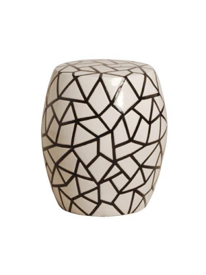 Ice Ray Garden Stool In Black & White Design By Emissary
