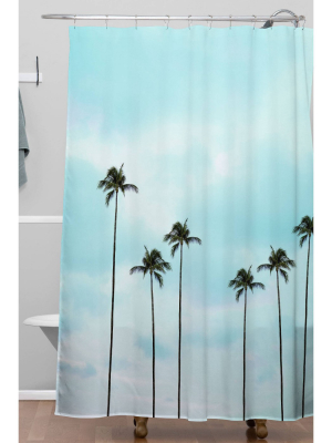 Magda Opoka Palm Trees And Sky Shower Curtain Blue - Deny Designs