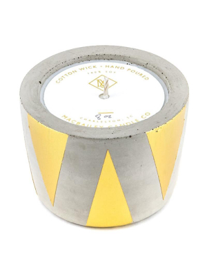 Macbailey Candle Co. Gold Triangle Concrete Candle - Grapefruit And Mangosteen